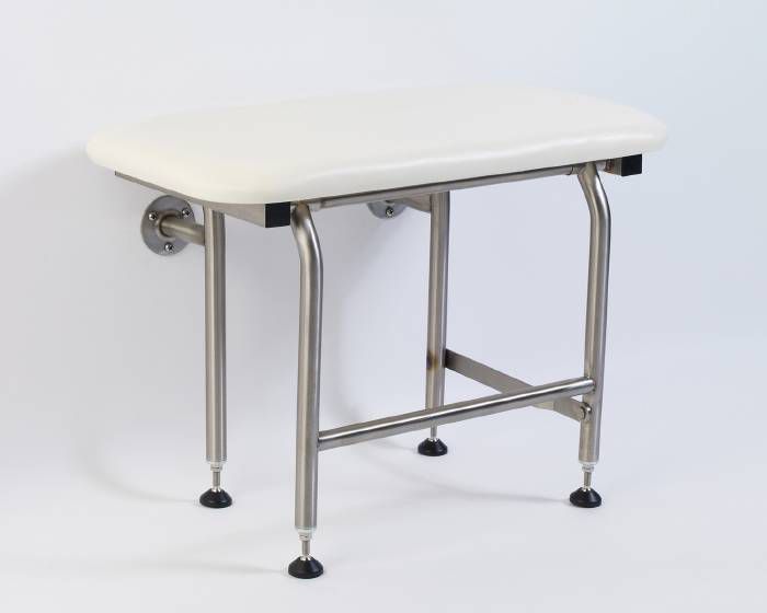 Padded Wall Mounted Folding Shower Seat with Legs